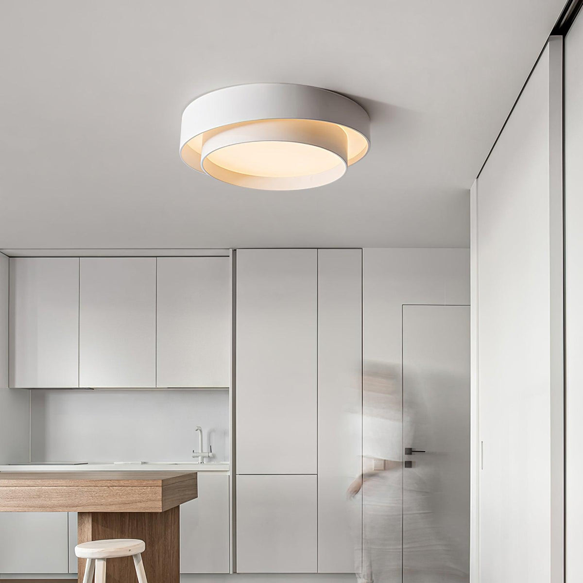 Dimmable Cylinder LED Ceiling Light – Iron & Acrylic Flush Light for Living Room & Bedroom, Ø 40–60 cm