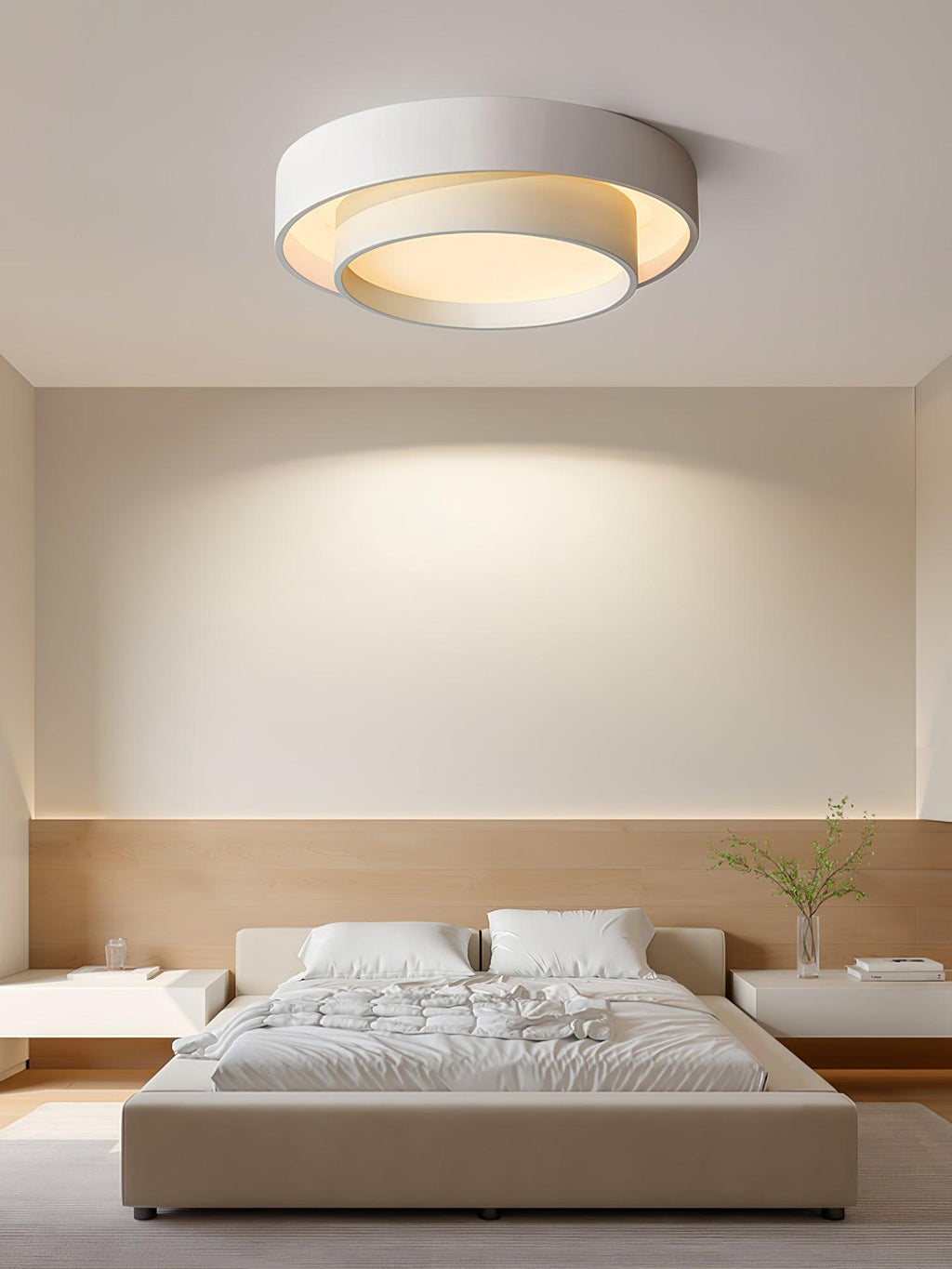 Dimmable Cylinder LED Ceiling Light – Iron & Acrylic Flush Light for Living Room & Bedroom, Ø 40–60 cm