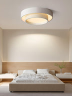 Dimmable Cylinder LED Ceiling Light – Iron & Acrylic Flush Light for Living Room & Bedroom, Ø 40–60 cm