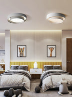 Dimmable Cylinder LED Ceiling Light – Iron & Acrylic Flush Light for Living Room & Bedroom, Ø 40–60 cm
