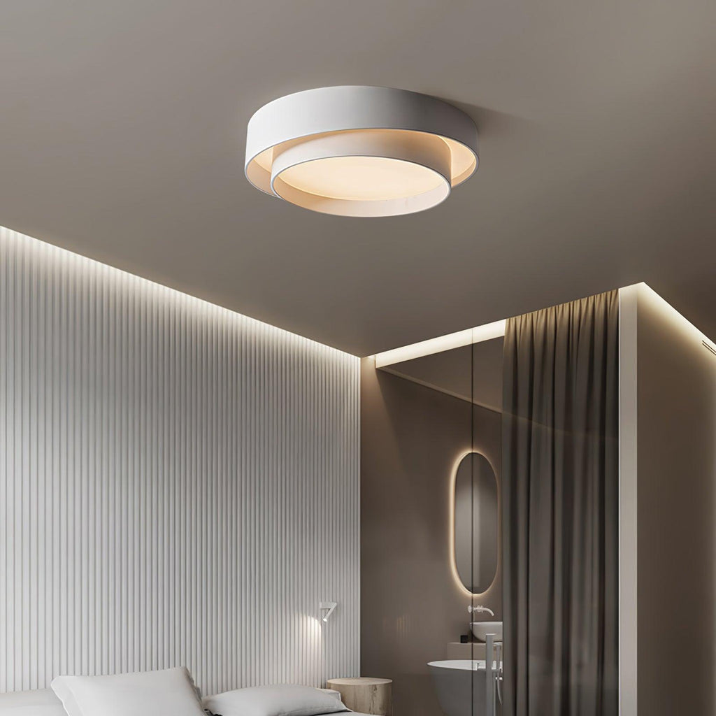 Dimmable Cylinder LED Ceiling Light – Iron & Acrylic Flush Light for Living Room & Bedroom, Ø 40–60 cm