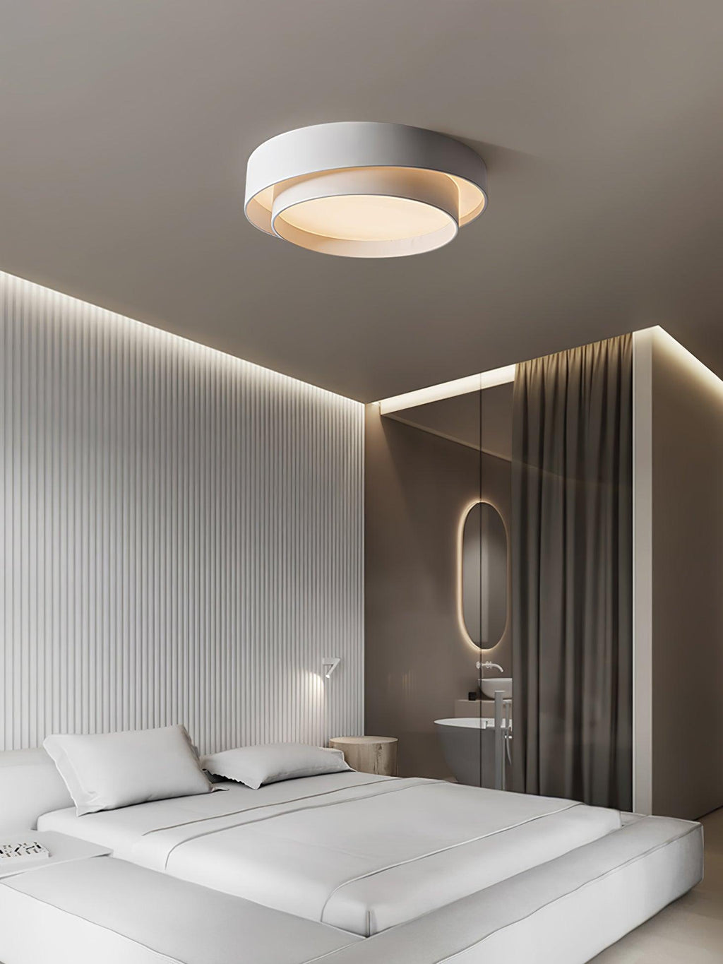 Dimmable Cylinder LED Ceiling Light – Iron & Acrylic Flush Light for Living Room & Bedroom, Ø 40–60 cm