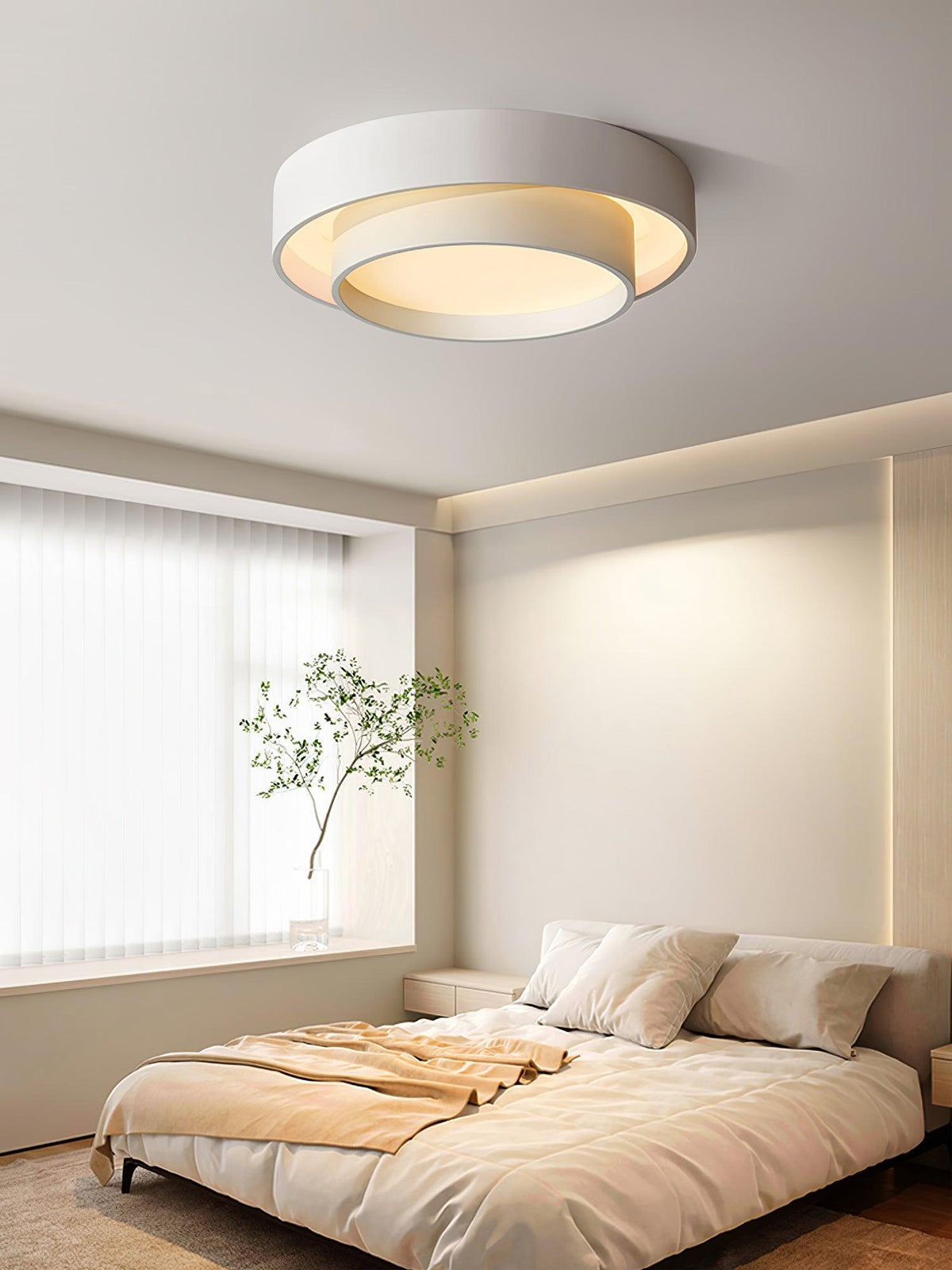 Dimmable Cylinder LED Ceiling Light – Iron & Acrylic Flush Light for Living Room & Bedroom, Ø 40–60 cm
