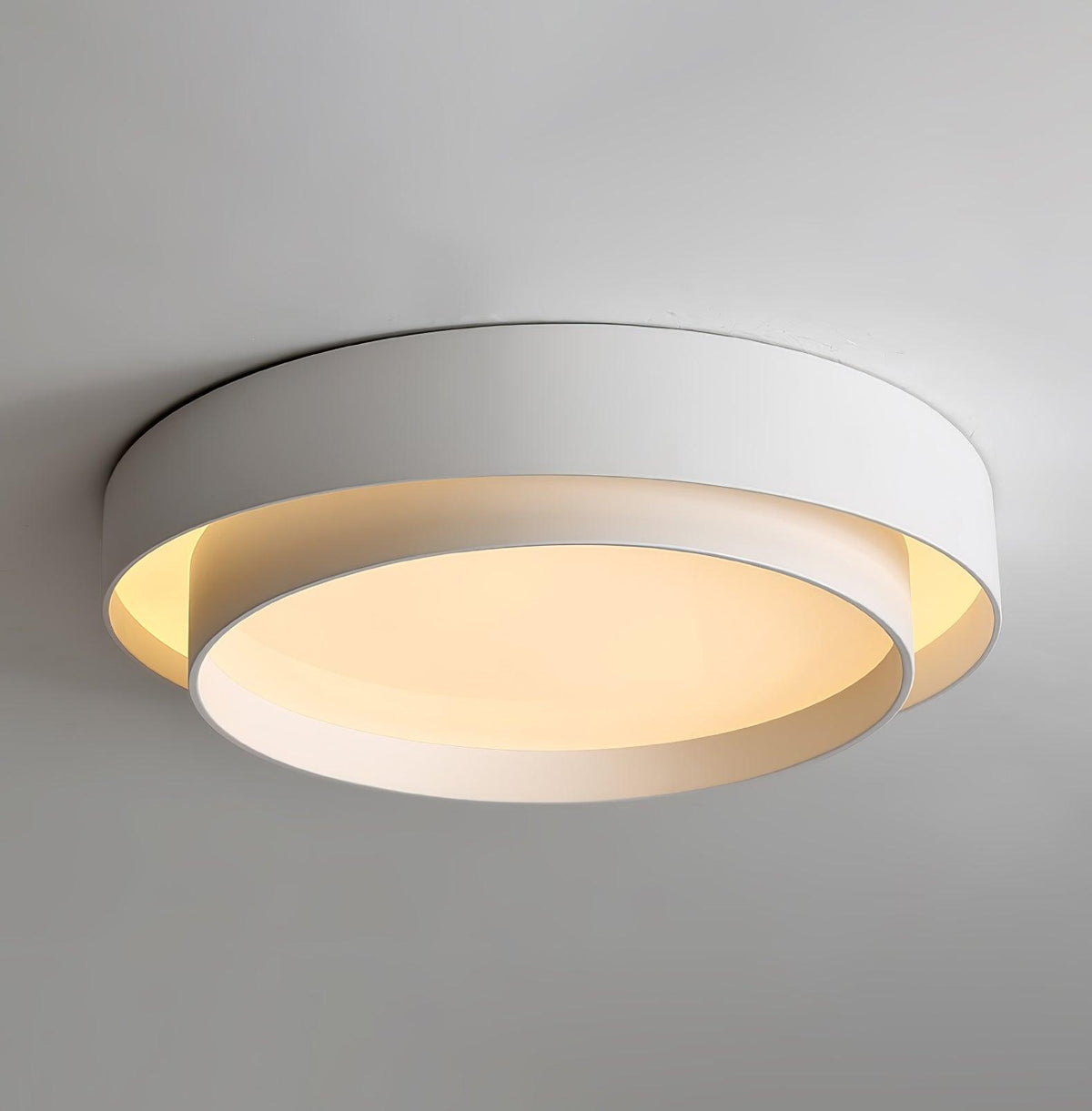 Dimmable Cylinder LED Ceiling Light – Iron & Acrylic Flush Light for Living Room & Bedroom, Ø 40–60 cm