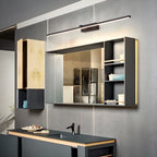 Linear LED Mirror Light in Black Metal – Integrated Wall Lamp in 3 Lengths