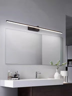 Linear LED Mirror Light in Black Metal – Integrated Wall Lamp in 3 Lengths