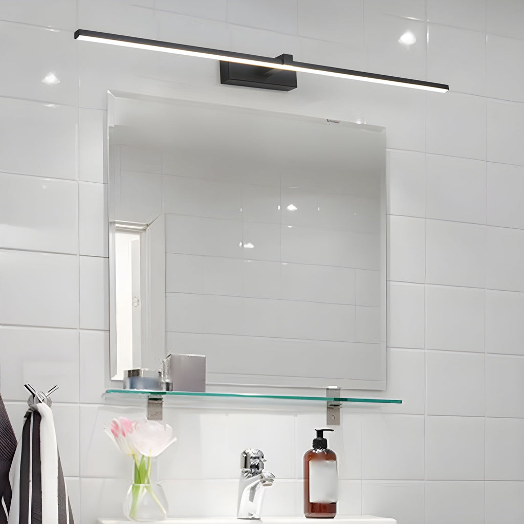 Linear LED Mirror Light in Black Metal – Integrated Wall Lamp in 3 Lengths