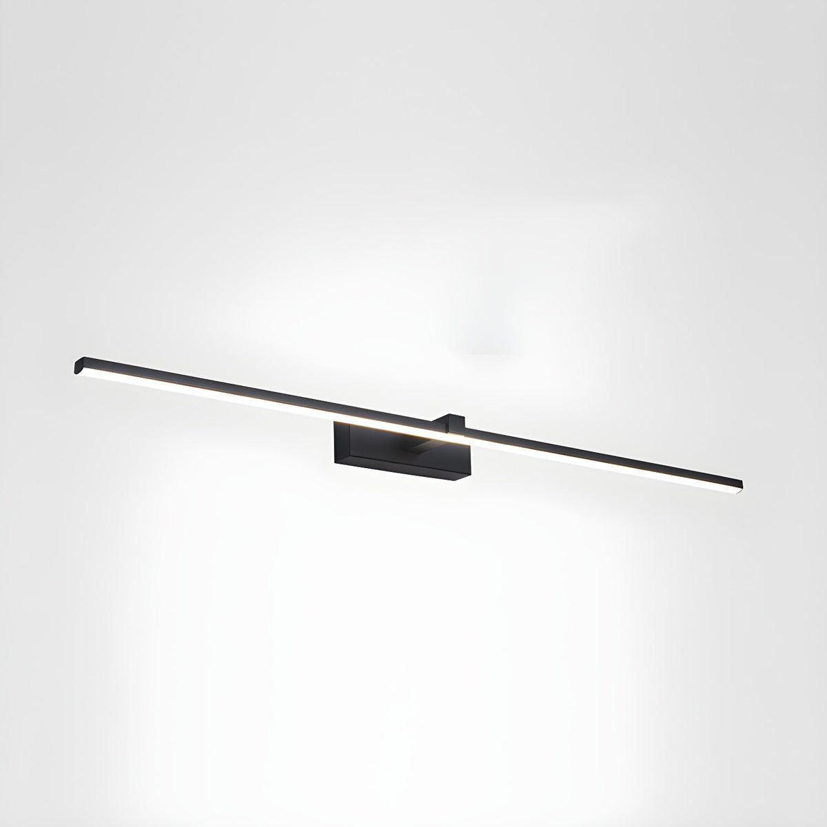 Linear LED Mirror Light in Black Metal – Integrated Wall Lamp in 3 Lengths