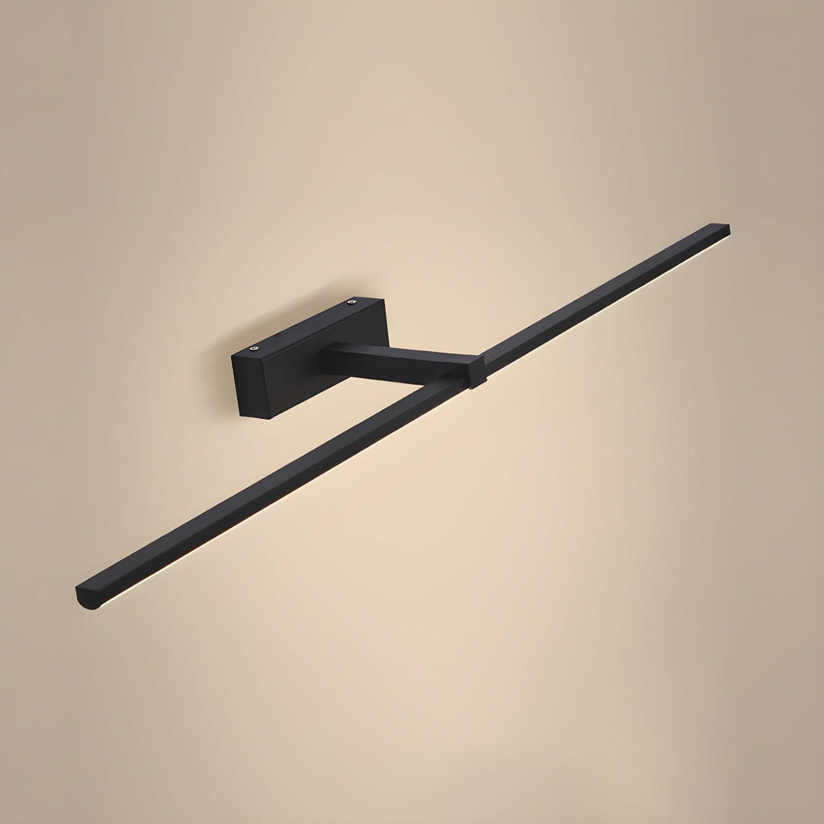 Linear LED Mirror Light in Black Metal – Integrated Wall Lamp in 3 Lengths
