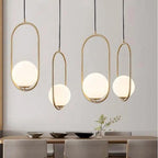 Mia Scandinavian Pendant Light with Gold Fitting & Glass Shade – Modern Ceiling Lighting for Dining Room, Bedroom & Living Room