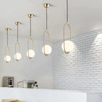 Mia Scandinavian Pendant Light with Gold Fitting & Glass Shade – Modern Ceiling Lighting for Dining Room, Bedroom & Living Room