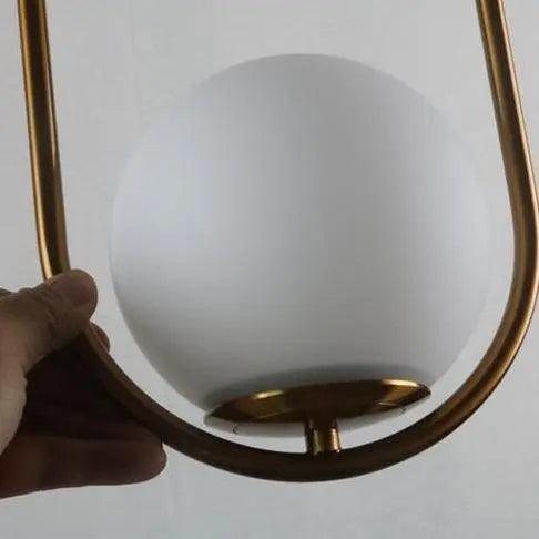 Mia Scandinavian Pendant Light with Gold Fitting & Glass Shade – Modern Ceiling Lighting for Dining Room, Bedroom & Living Room