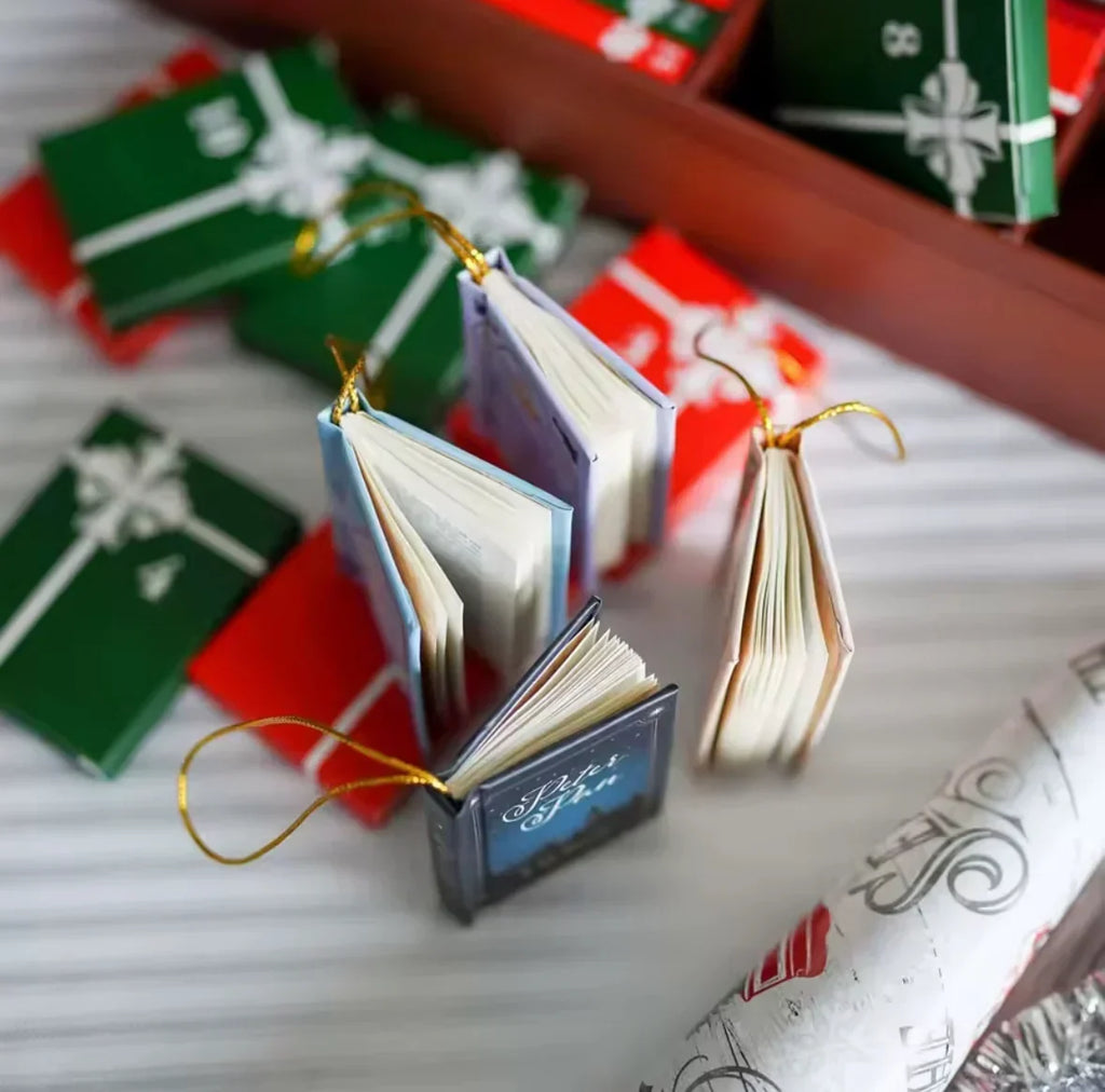 Book Lover Advent Calendar with 24 Miniature Book Tree Ornaments 2026