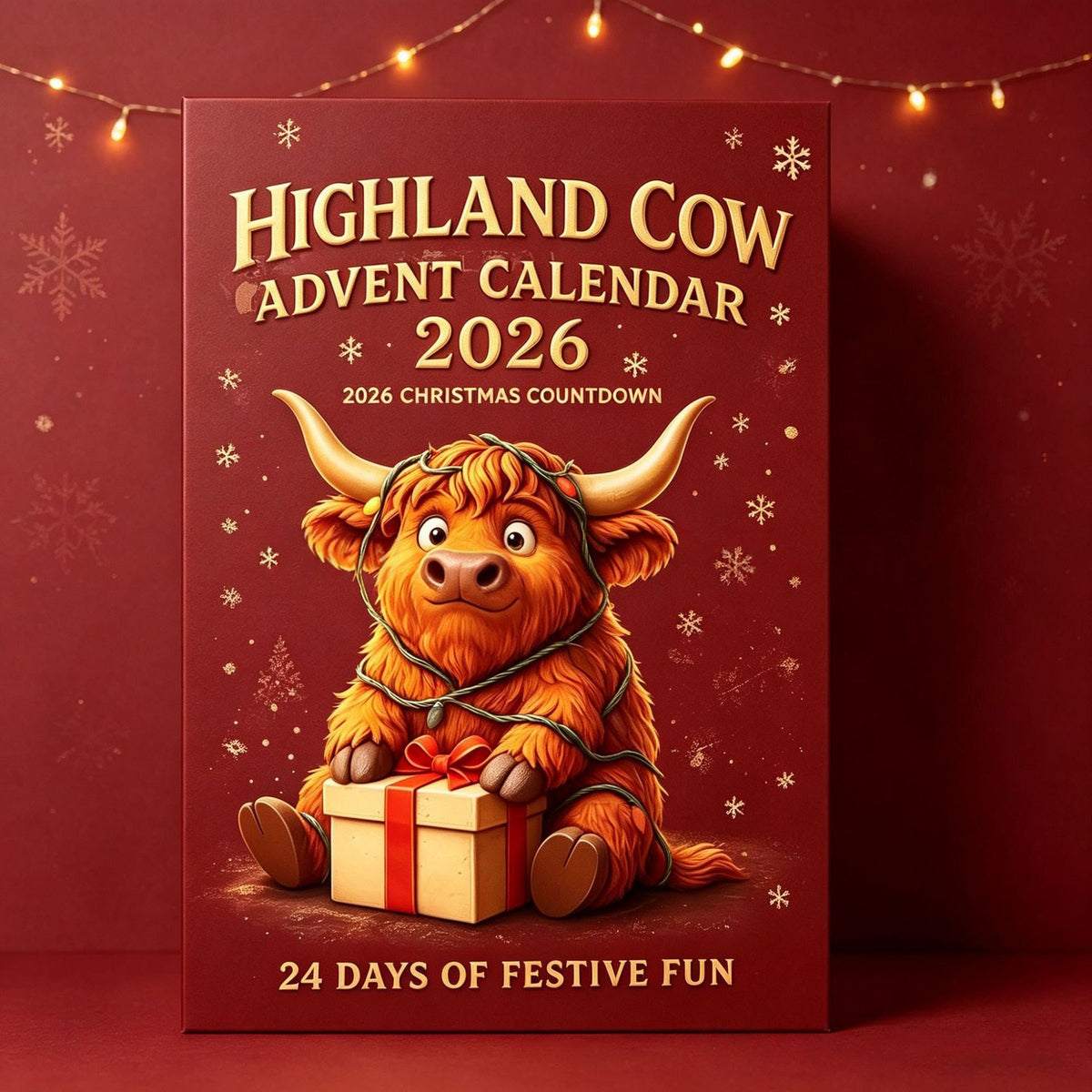 Highland Cow Advent Calendar with 24 Resin Figures 2026