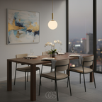 Scandinavian Glass Globe Pendant Light Ø 20 cm – Gold Fitting, Nordic Style Modern Ceiling Lighting