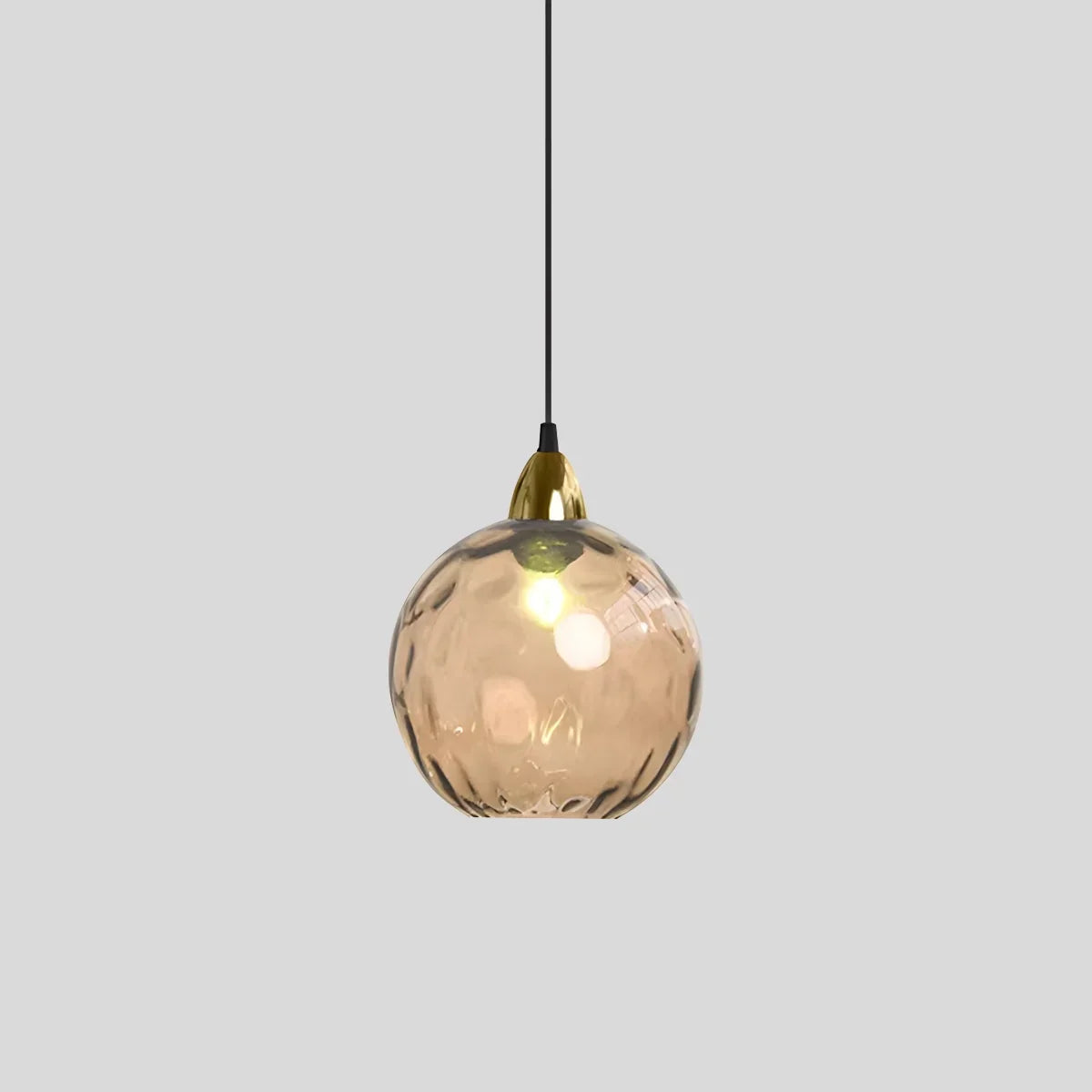 Smoked Glass Globe Pendant Light – Grey, E26, 20 cm, Mood Lighting for Dining Table, Living Room & Bedroom