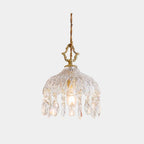 Crystal Pendant Light with Brass Fitting & Ribbed Glass – Mood Lighting for Dining Room, Living Room & Bedroom