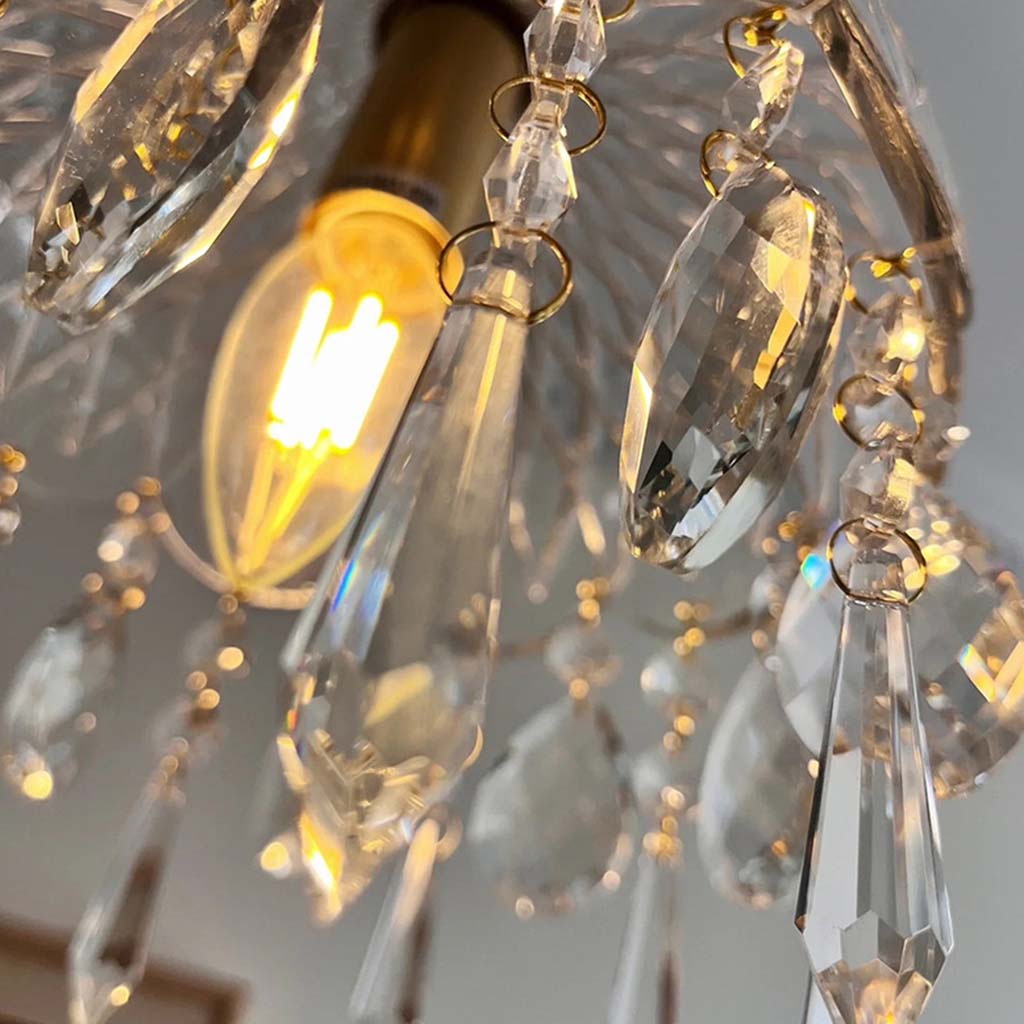 Crystal Pendant Light with Brass Fitting & Ribbed Glass – Mood Lighting for Dining Room, Living Room & Bedroom