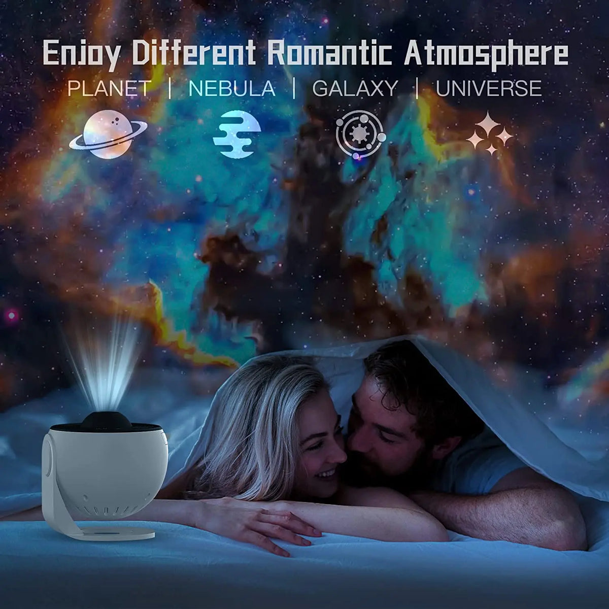 360° Rotating Star Projector Night Light with 13 Projection Discs – Galaxy & Starry Sky Mood Light