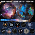 360° Rotating Star Projector Night Light with 13 Projection Discs – Galaxy & Starry Sky Mood Light