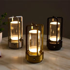 Decorative Crystal Table Lamp – Rechargeable Cordless LED Night Light with Three Dimmable Light Modes, Modern Design, 18 cm