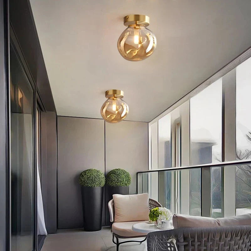 Modern Glass LED Ceiling Light with E27 Fitting – Design Lighting for Living Room, Bedroom & Kitchen