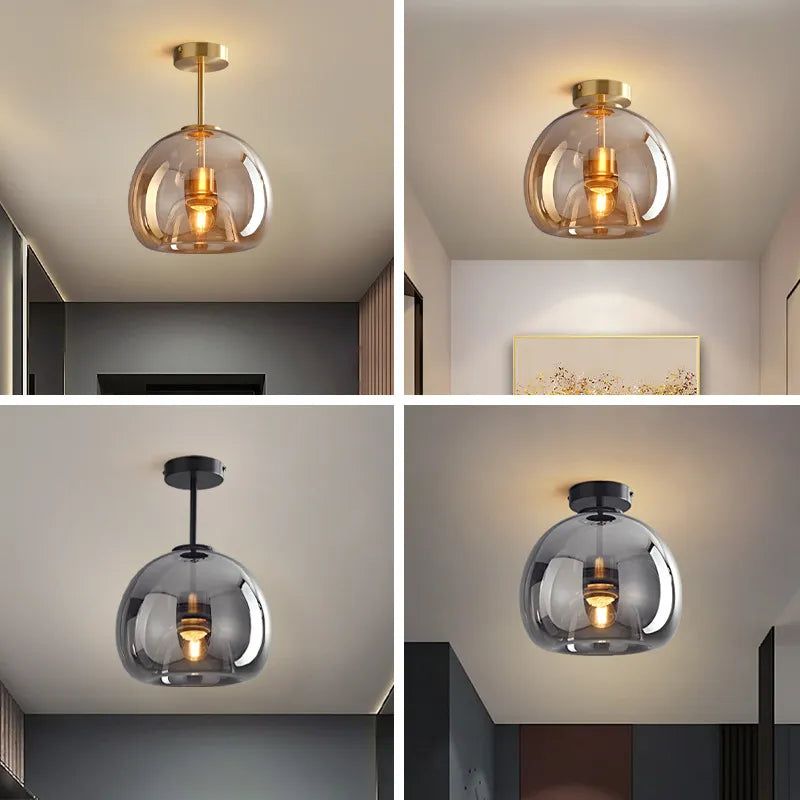 Modern Glass LED Ceiling Light with E27 Fitting – Design Lighting for Living Room, Bedroom & Kitchen