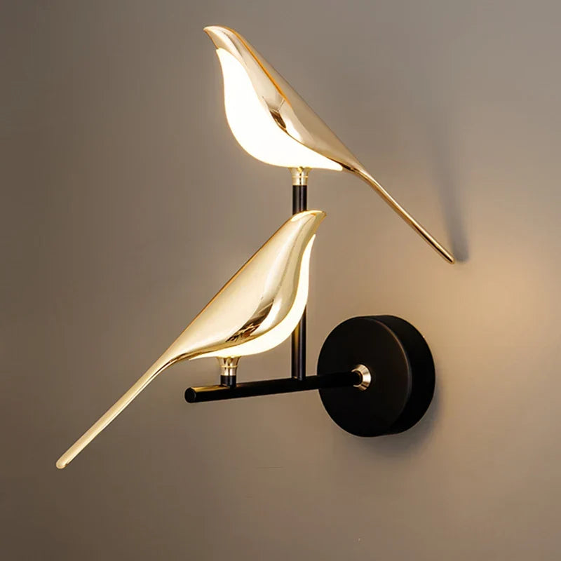 Bird-Shaped LED Design Wall Light – Gold Wall Lamp with Warm Light