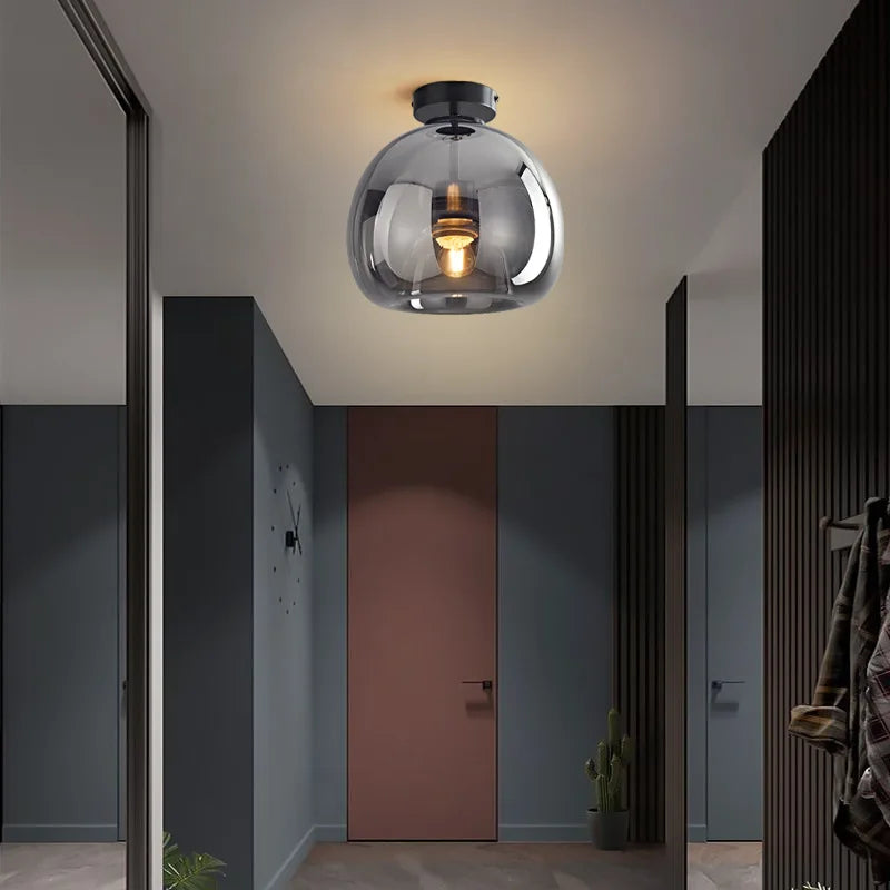 Modern Glass LED Ceiling Light with E27 Fitting – Design Lighting for Living Room, Bedroom & Kitchen