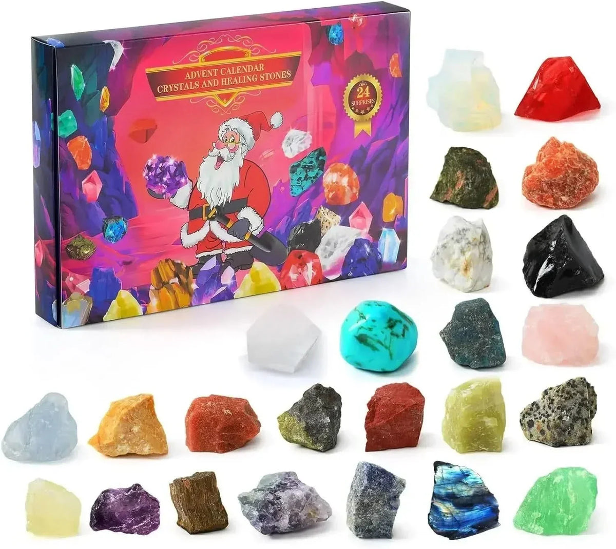 Gemmora | Kids Gemstone Advent Calendar with 24 Stones and Crystals