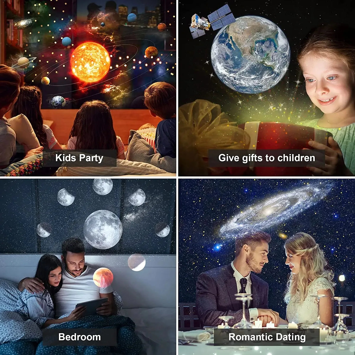 360° Rotating Star Projector Night Light with 13 Projection Discs – Galaxy & Starry Sky Mood Light