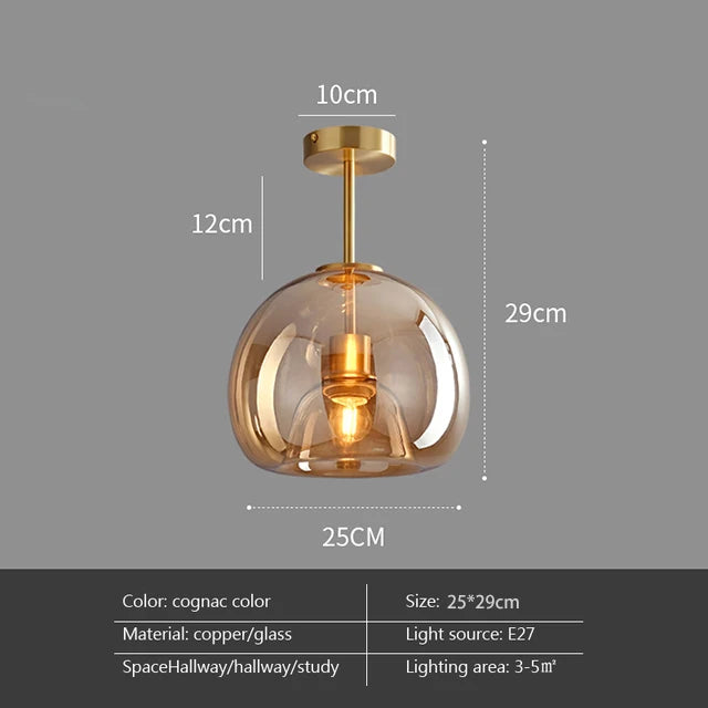 Modern Glass LED Ceiling Light with E27 Fitting – Design Lighting for Living Room, Bedroom & Kitchen