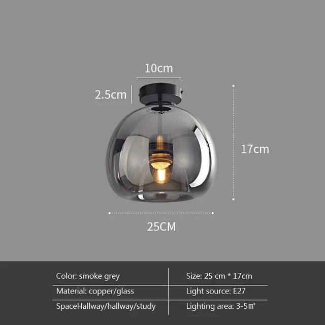 Modern Glass LED Ceiling Light with E27 Fitting – Design Lighting for Living Room, Bedroom & Kitchen