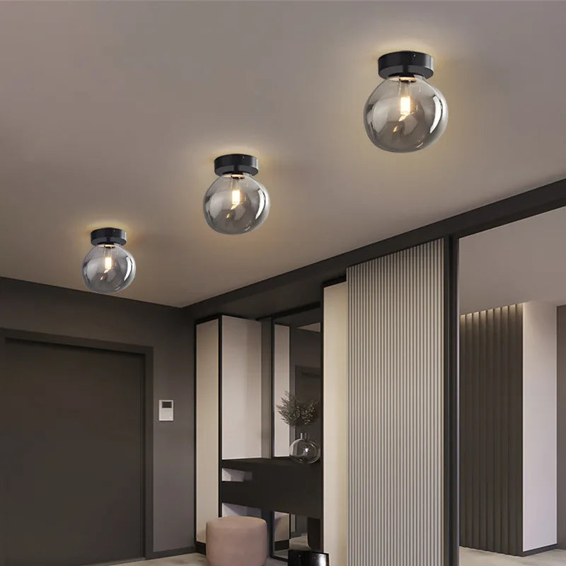 Modern Glass LED Ceiling Light with E27 Fitting – Design Lighting for Living Room, Bedroom & Kitchen