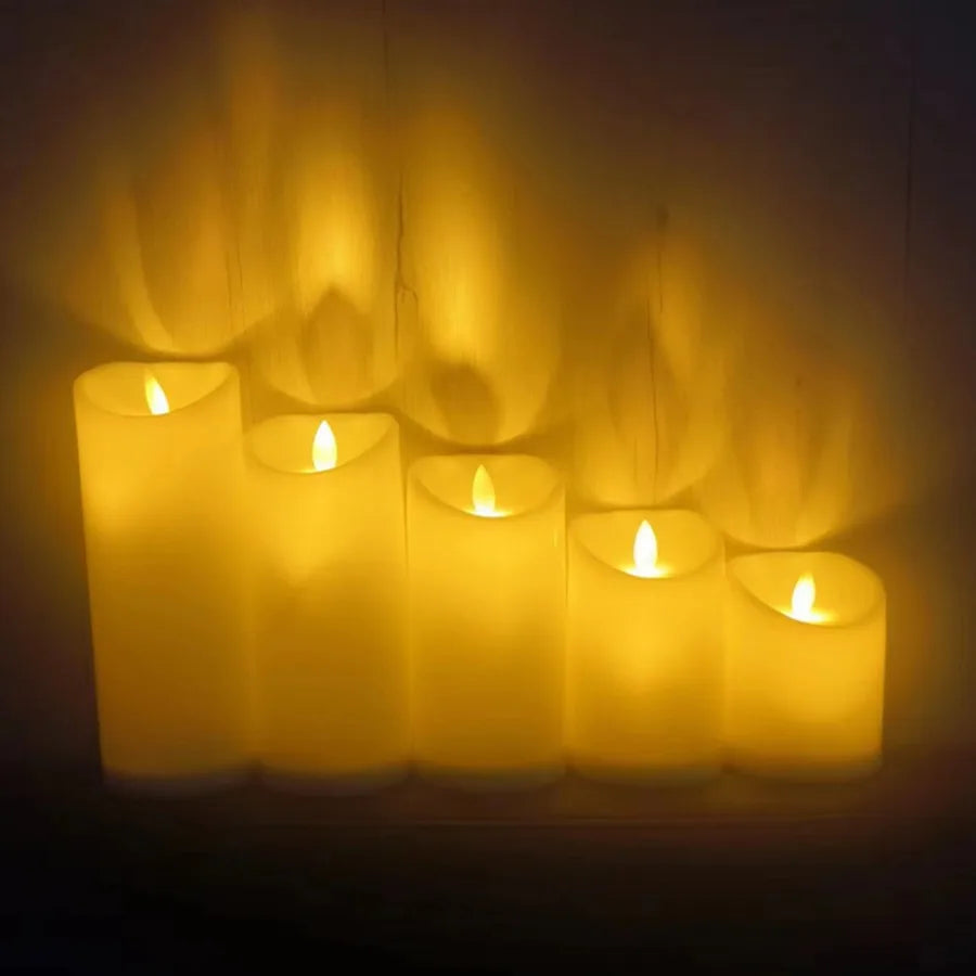 Flameless LED Candles with Drip Effect – Battery-Operated Decorative Candles, Warm Mood Light for Living Room