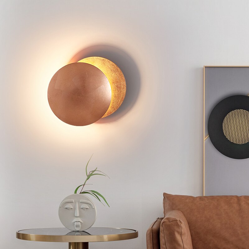 Eclipse LED Wall Light – Decorative Iron Mood Lamp with Shadow Effect for Living Room, 20–25 cm