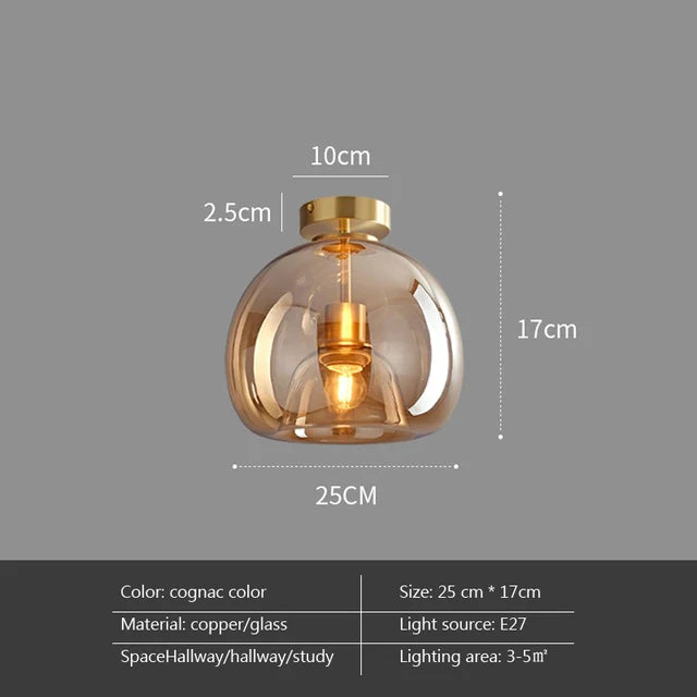 Modern Glass LED Ceiling Light with E27 Fitting – Design Lighting for Living Room, Bedroom & Kitchen
