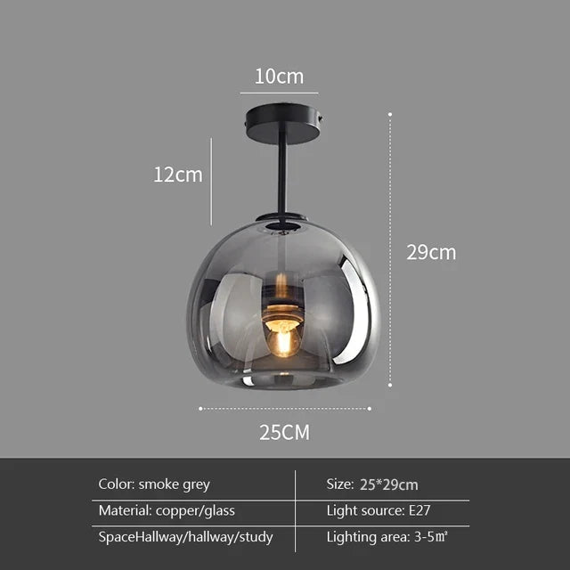 Modern Glass LED Ceiling Light with E27 Fitting – Design Lighting for Living Room, Bedroom & Kitchen