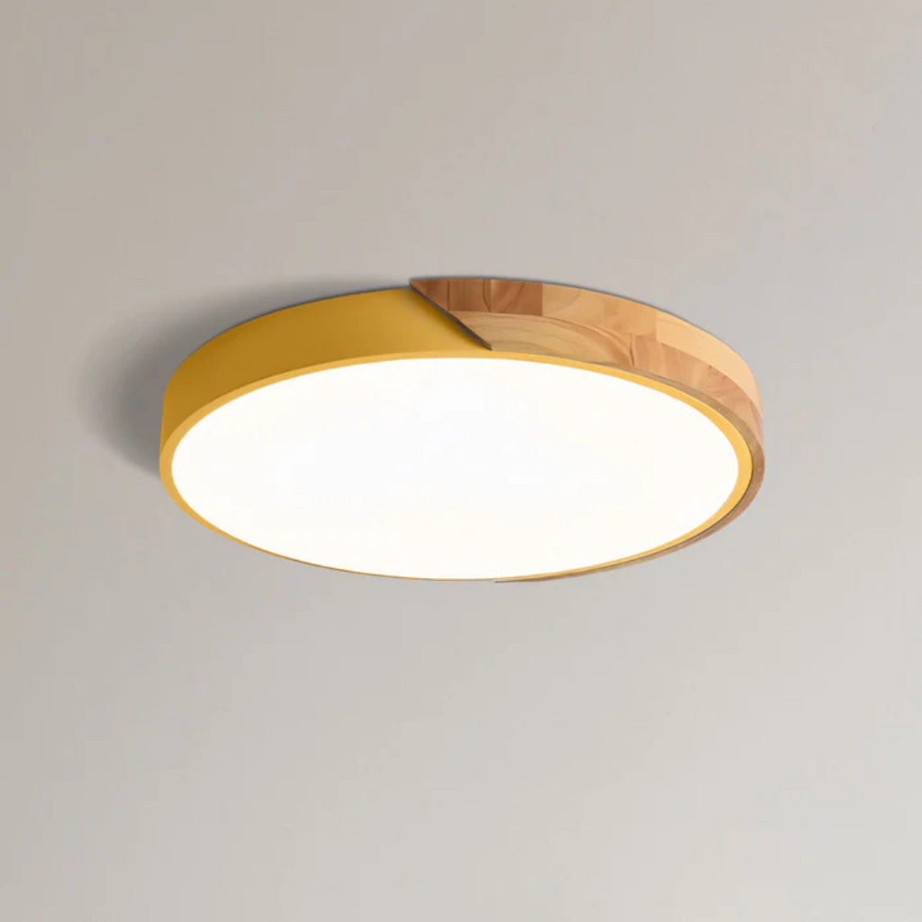 Scandinavian Round Wooden LED Ceiling Light – Modern Design, 23 or 30 cm