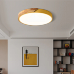 Scandinavian Round Wooden LED Ceiling Light – Modern Design, 23 or 30 cm