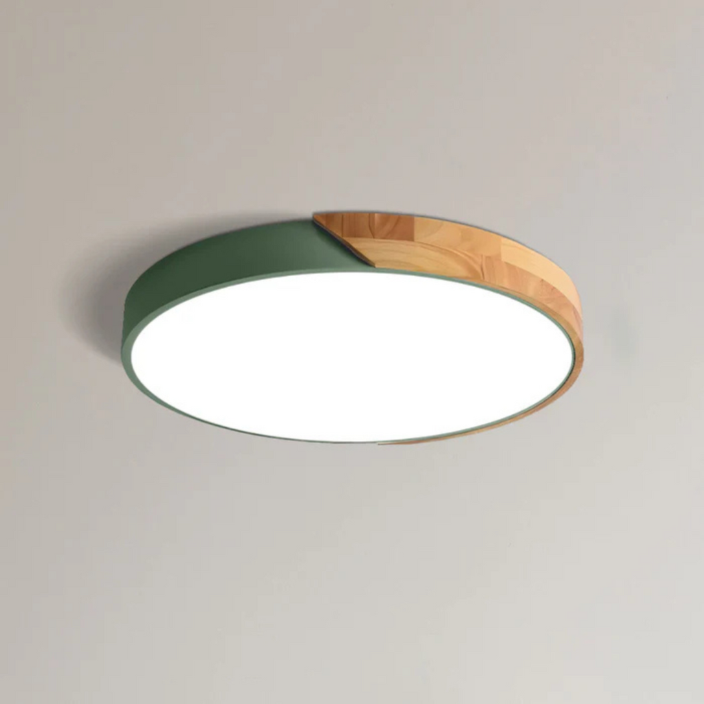 Scandinavian Round Wooden LED Ceiling Light – Modern Design, 23 or 30 cm
