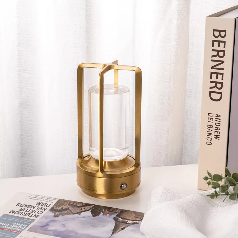 Decorative Crystal Table Lamp – Rechargeable Cordless LED Night Light with Three Dimmable Light Modes, Modern Design, 18 cm