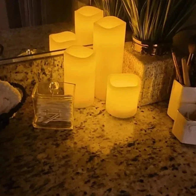 Flameless LED Candles with Melted-Wax Effect – Decorative Battery-Operated Mood Lighting
