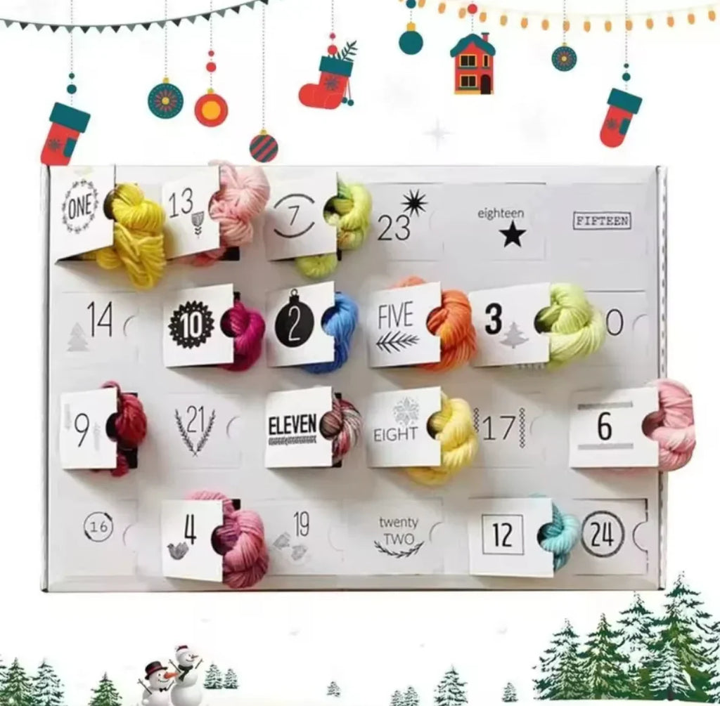 Yarn Advent Calendar with 24 Mini Balls of Knitting Yarn 2026
