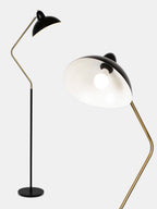 Asymmetric Design LED Floor Lamp – Modern Black & Gold, 173 cm, for Living Room