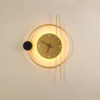 Large Illuminated Wall Clock – Modern Gold & Black Design, 57 × 41.5 cm