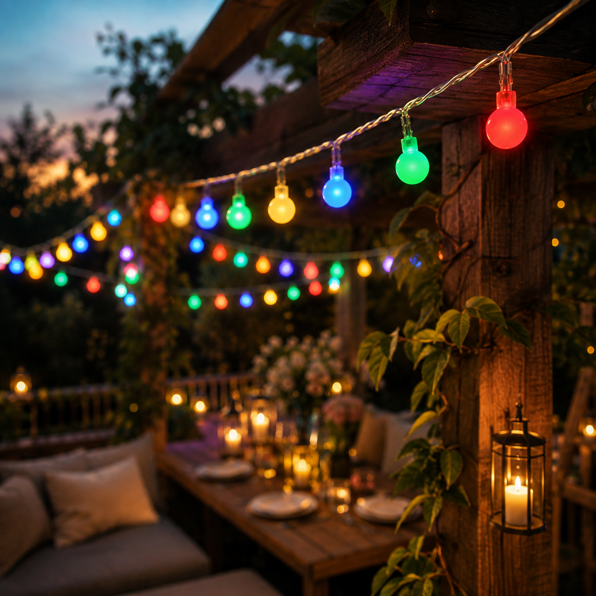 Mood String Lights with 20 LED Bulbs, 3 m – Warm White Party Lighting for Indoor & Outdoor Decoration