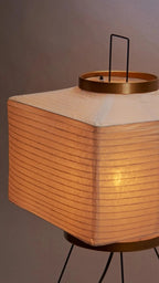 Akari Japanese Rice Paper Floor Lamp – Geometric Modern Design, White, 42 × 60 cm, Mood Lighting