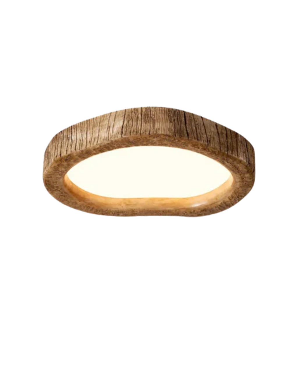 Round Wood-Look LED Ceiling Light – Modern Lighting for Bedroom & Living Room