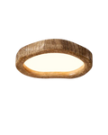 Round Wood-Look LED Ceiling Light – Modern Lighting for Bedroom & Living Room